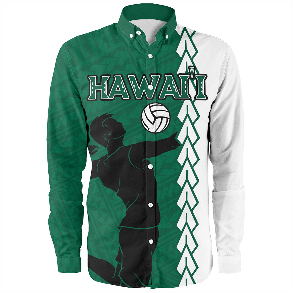 Hawaii Long Sleeve Shirt Custom Men Volleyball Polynesia Tattoo