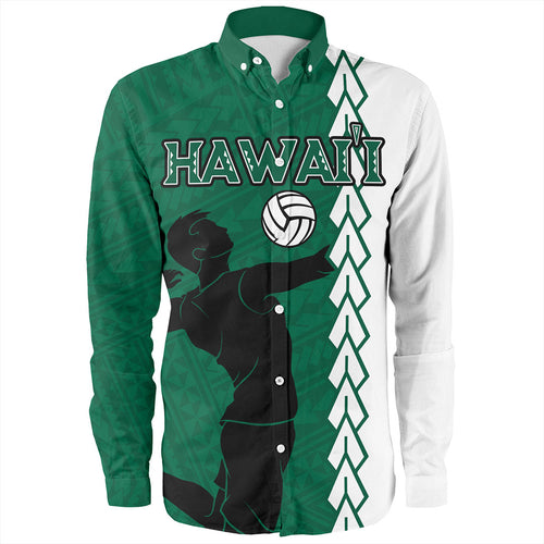 Hawaii Long Sleeve Shirt Custom Men Volleyball Polynesia Tattoo