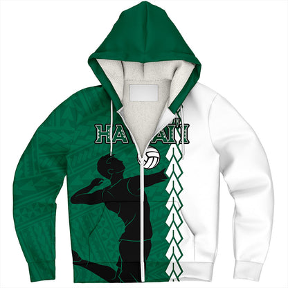 Hawaii Sherpa Hoodie Custom Men Volleyball Polynesia Tattoo