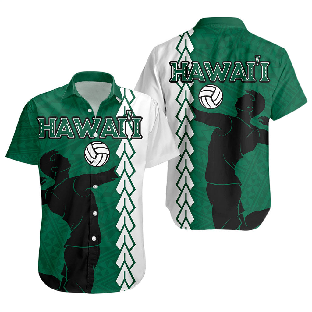 Hawaii Short Sleeve Shirt Custom Men Volleyball Polynesia Tattoo
