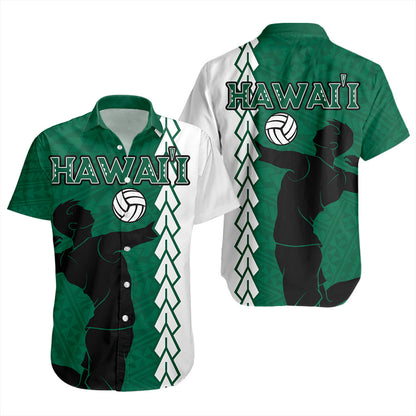 Hawaii Short Sleeve Shirt Custom Men Volleyball Polynesia Tattoo