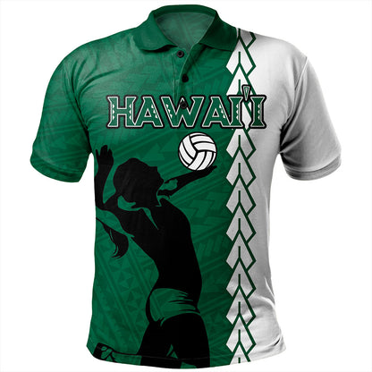 Hawaii Polo Shirt Custom Women Volleyball Polynesia Tattoo