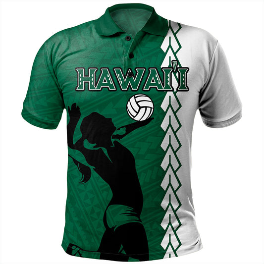 Hawaii Polo Shirt Custom Women Volleyball Polynesia Tattoo