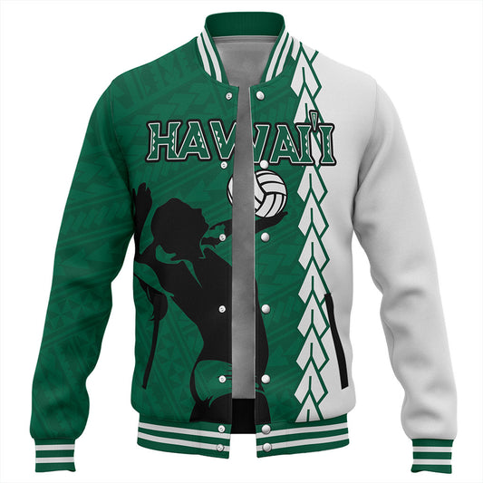 Hawaii Baseball Jacket Custom Women Volleyball Polynesia Tattoo