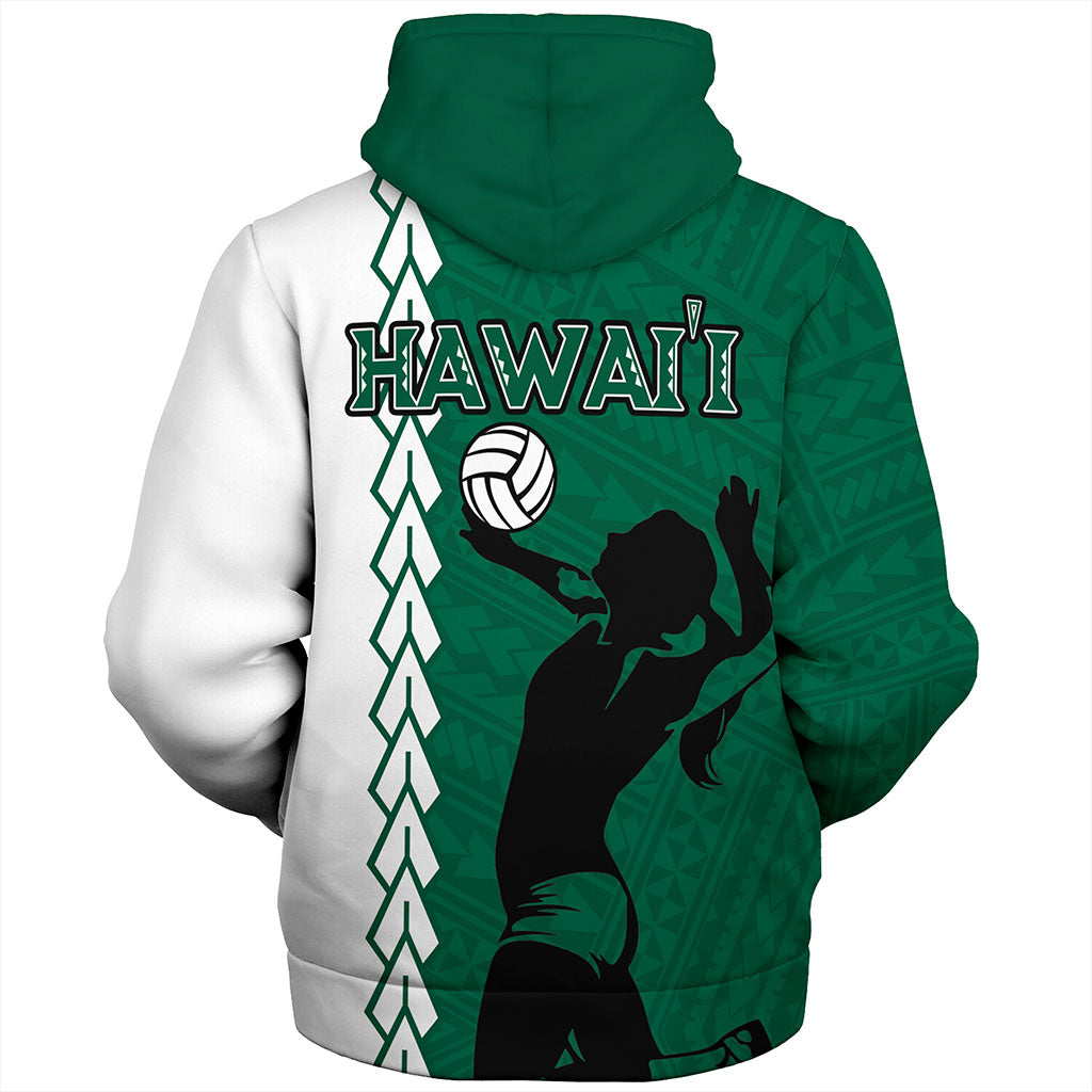 Hawaii Sherpa Hoodie Custom Women Volleyball Polynesia Tattoo