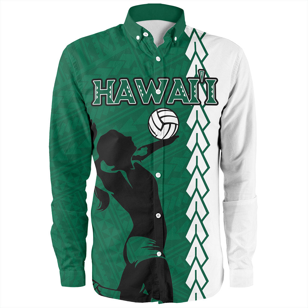 Hawaii Long Sleeve Shirt Custom Women Volleyball Polynesia Tattoo