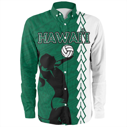 Hawaii Long Sleeve Shirt Custom Women Volleyball Polynesia Tattoo