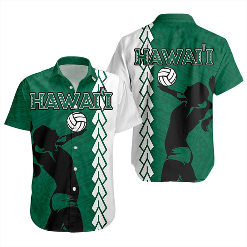 Hawaii Short Sleeve Shirt Custom Women Volleyball Polynesia Tattoo