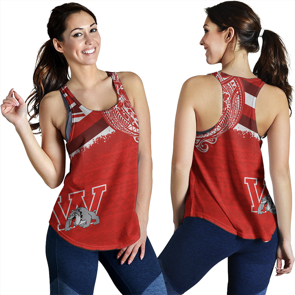 Hawaii Women Tank Waialua High and Intermediate School With Crest Style