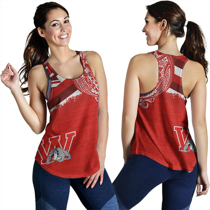Hawaii Women Tank Waialua High and Intermediate School With Crest Style