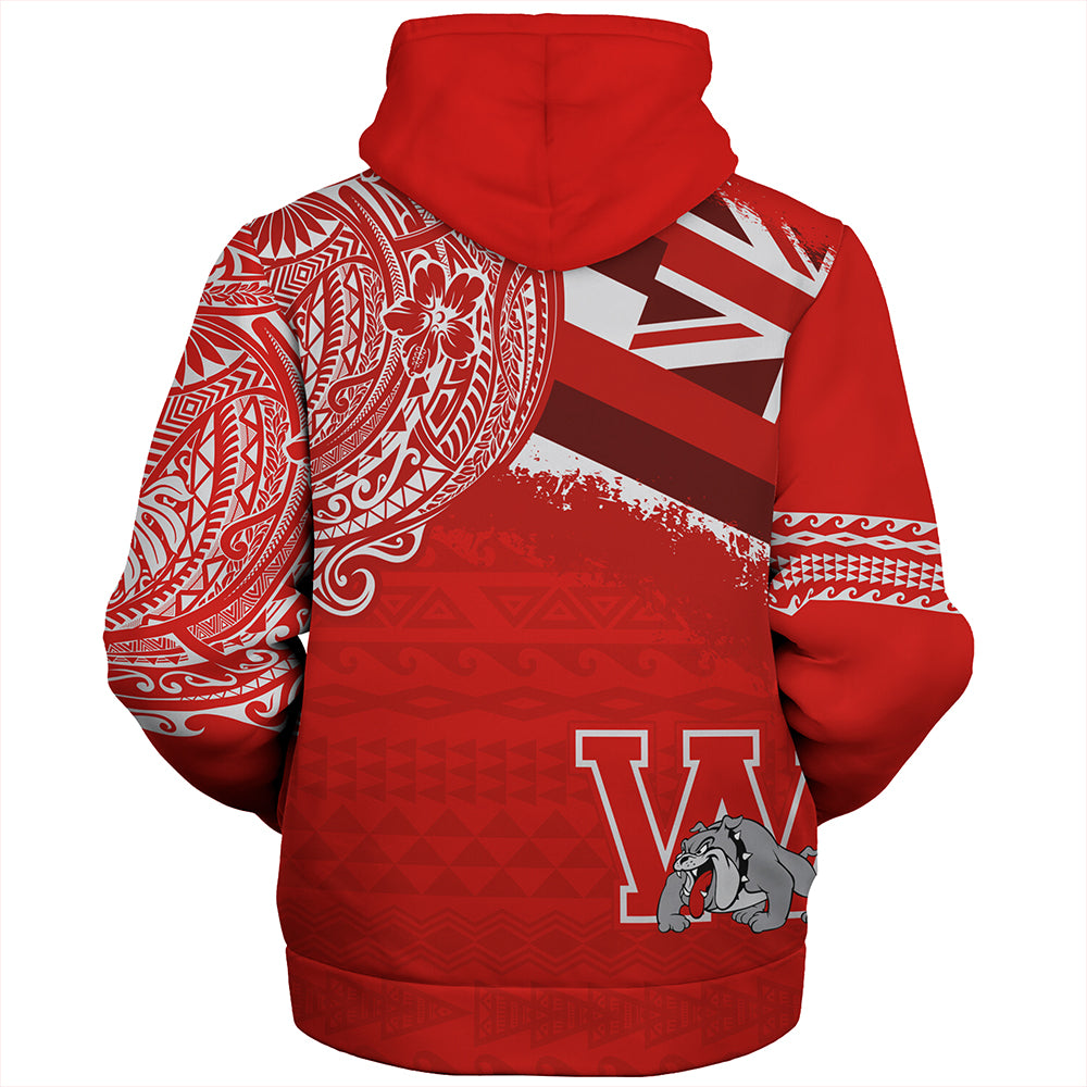 Hawaii Sherpa Hoodie Waialua High and Intermediate School With Crest Style