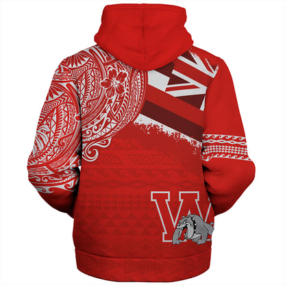 Hawaii Sherpa Hoodie Waialua High and Intermediate School With Crest Style