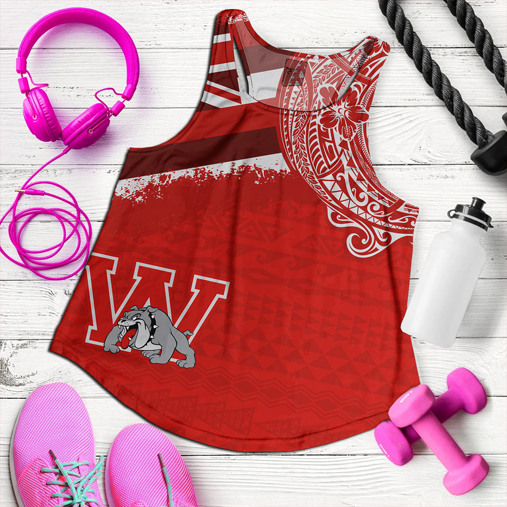 Hawaii Women Tank Waialua High and Intermediate School With Crest Style