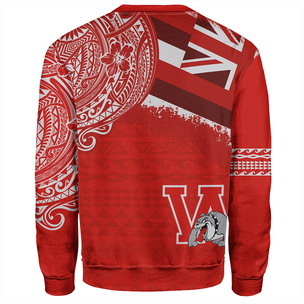 Hawaii Sweatshirt Waialua High and Intermediate School With Crest Style