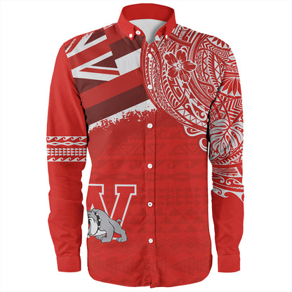 Hawaii Long Sleeve Shirt Waialua High and Intermediate School With Crest Style