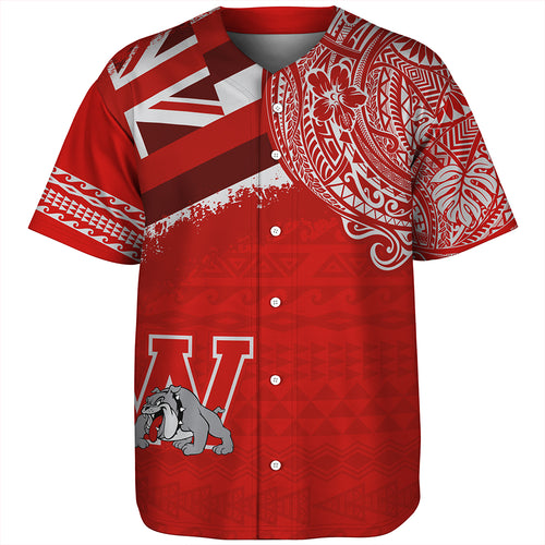 Hawaii Baseball Shirt Waialua High and Intermediate School With Crest Style
