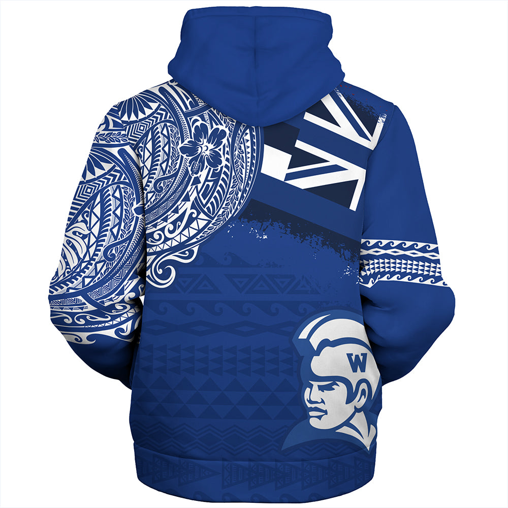 Hawaii Sherpa Hoodie Waimea High School With Crest Style