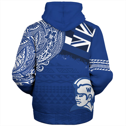 Hawaii Sherpa Hoodie Waimea High School With Crest Style