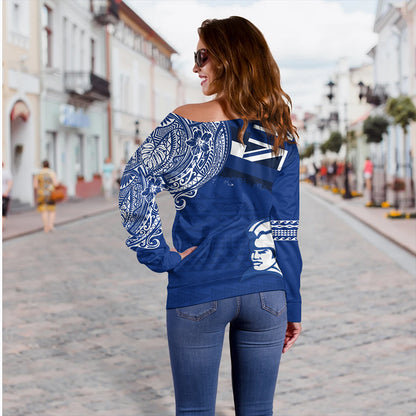 Hawaii Off Shoulder Sweatshirt Waimea High School With Crest Style