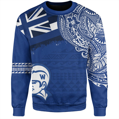 Hawaii Sweatshirt Waimea High School With Crest Style