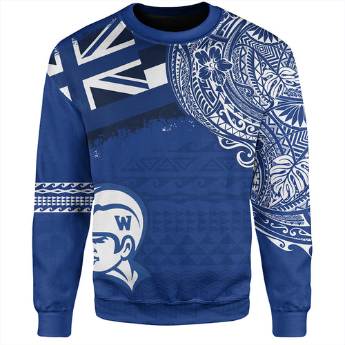 Hawaii Sweatshirt Waimea High School With Crest Style