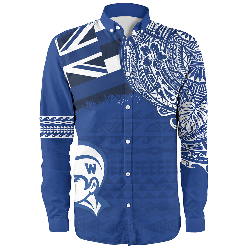 Hawaii Long Sleeve Shirt Waimea High School With Crest Style