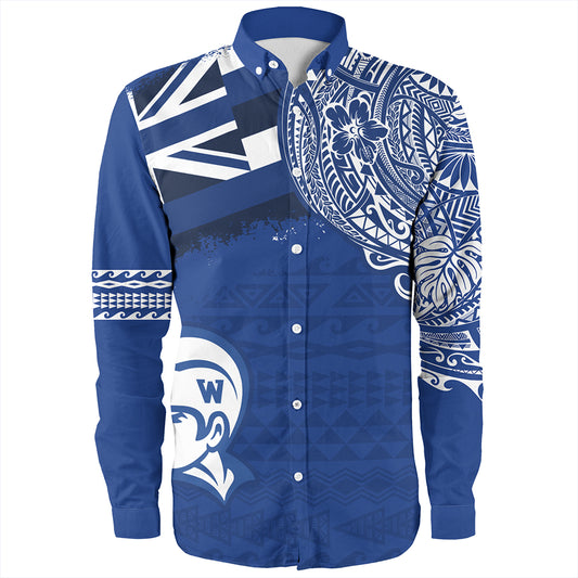 Hawaii Long Sleeve Shirt Waimea High School With Crest Style