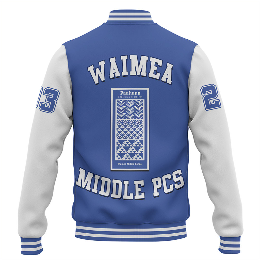 Hawaii Baseball Jacket Waimea Middle Public Conversion Charter School Polynesian Letters Style