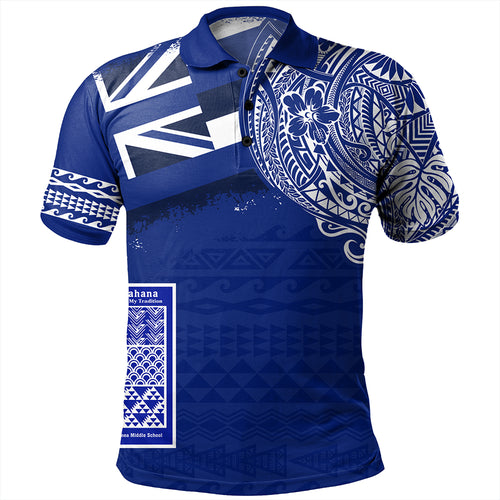 Hawaii Polo Shirt Waimea Middle Public Conversion Charter School With Crest Style