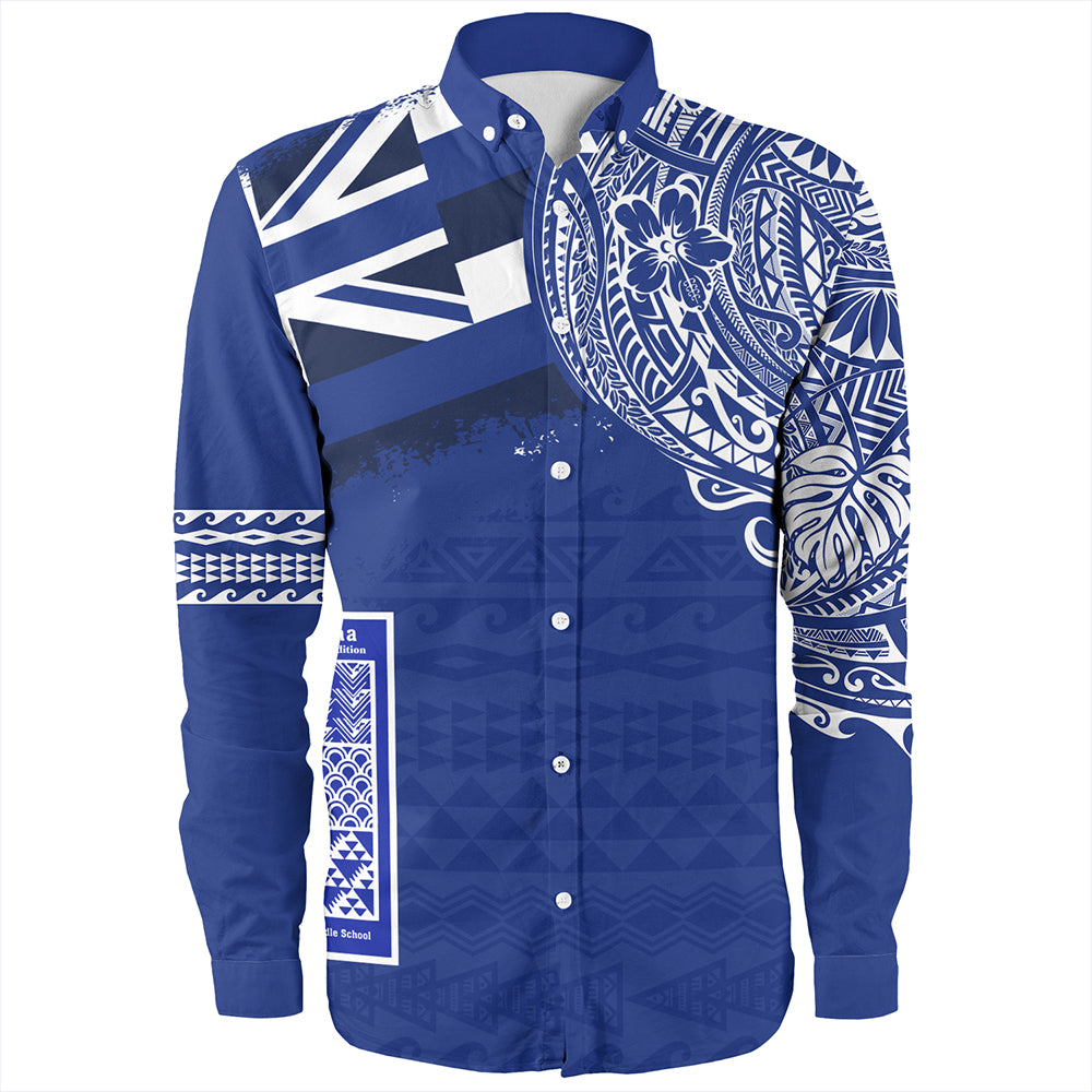 Hawaii Long Sleeve Shirt Waimea Middle Public Conversion Charter School With Crest Style