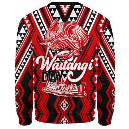 New Zealand Sweatshirt Waitangi Day Kiwi Bird Pattern Fabric