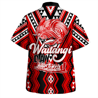 New Zealand Hawaiian Shirt Waitangi Day Kiwi Bird Pattern Fabric