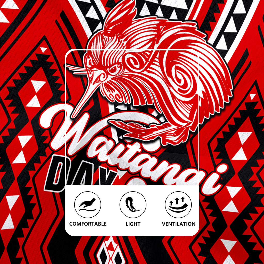 New Zealand Rugby Jersey Waitangi Day Kiwi Bird Pattern Fabric