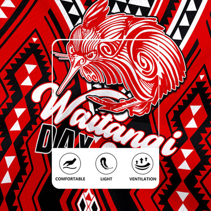 New Zealand Rugby Jersey Waitangi Day Kiwi Bird Pattern Fabric
