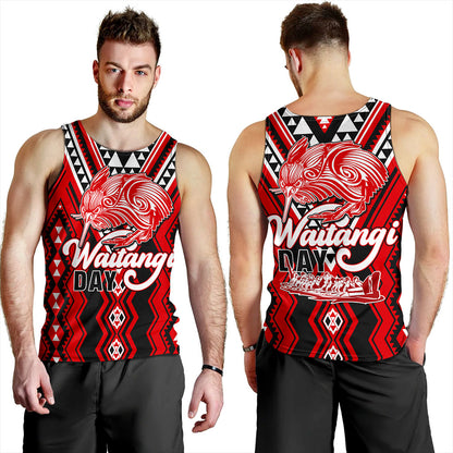 New Zealand Tank Top Waitangi Day Kiwi Bird Pattern Fabric