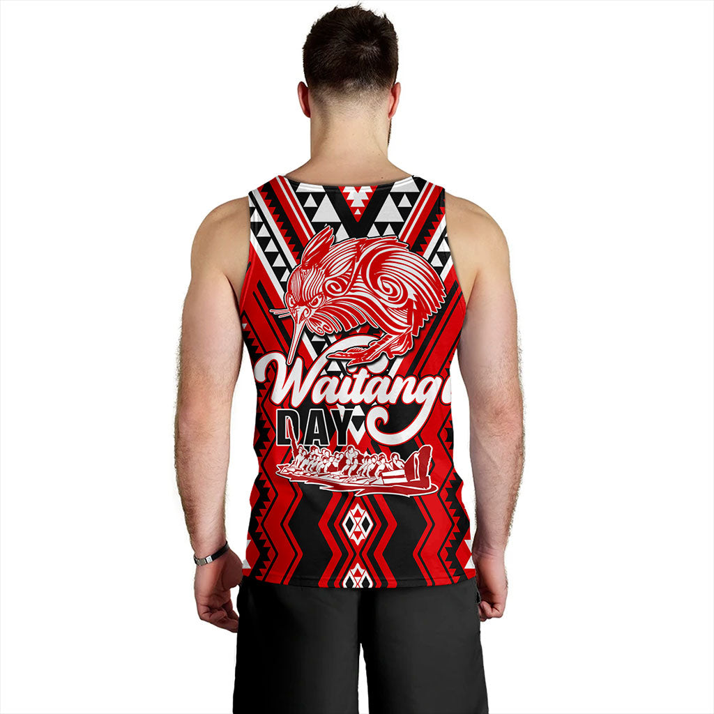 New Zealand Tank Top Waitangi Day Kiwi Bird Pattern Fabric