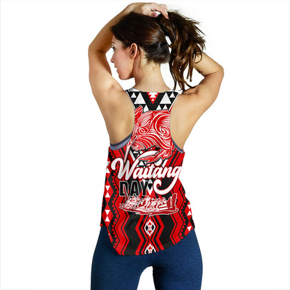 New Zealand Women Tank Waitangi Day Kiwi Bird Pattern Fabric
