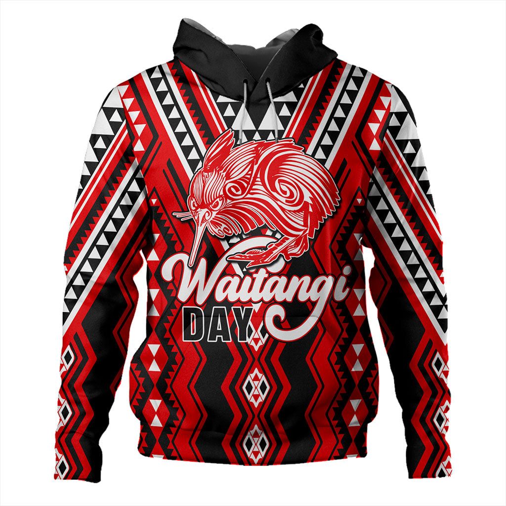 New Zealand Hoodie Waitangi Day Kiwi Bird Pattern Fabric