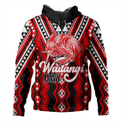 New Zealand Hoodie Waitangi Day Kiwi Bird Pattern Fabric