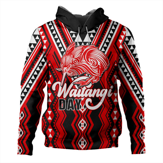 New Zealand Hoodie Waitangi Day Kiwi Bird Pattern Fabric