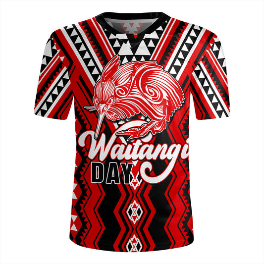 New Zealand Rugby Jersey Waitangi Day Kiwi Bird Pattern Fabric