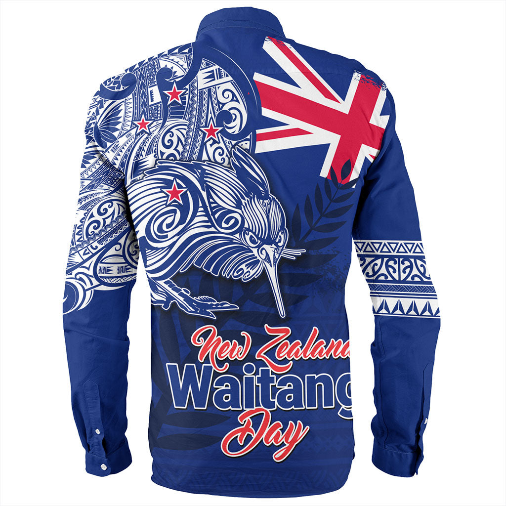 New Zealand Long Sleeve Shirt Waitangi Day Maori Tribal Flag With Symbol National