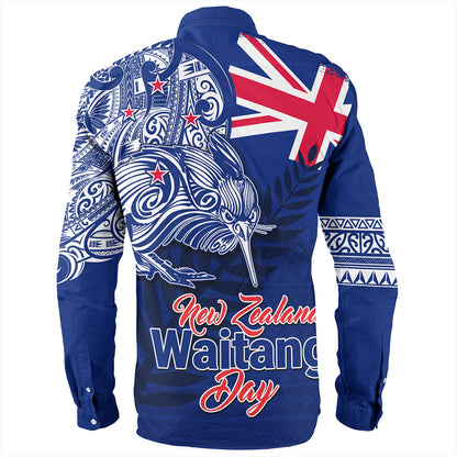 New Zealand Long Sleeve Shirt Waitangi Day Maori Tribal Flag With Symbol National
