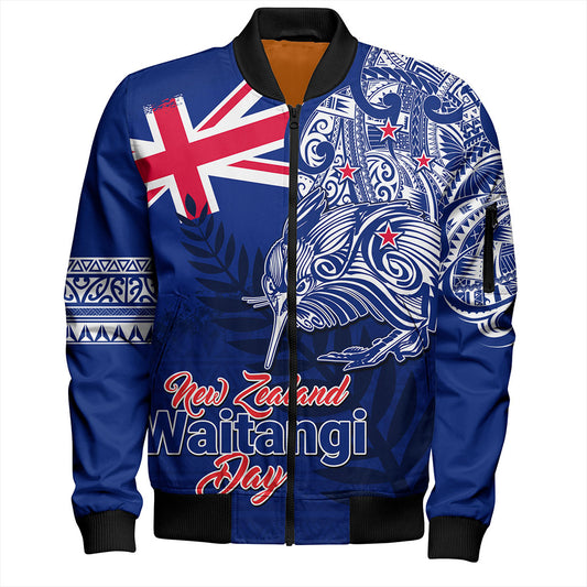 New Zealand Bomber Jacket Waitangi Day Maori Tribal Flag With Symbol National