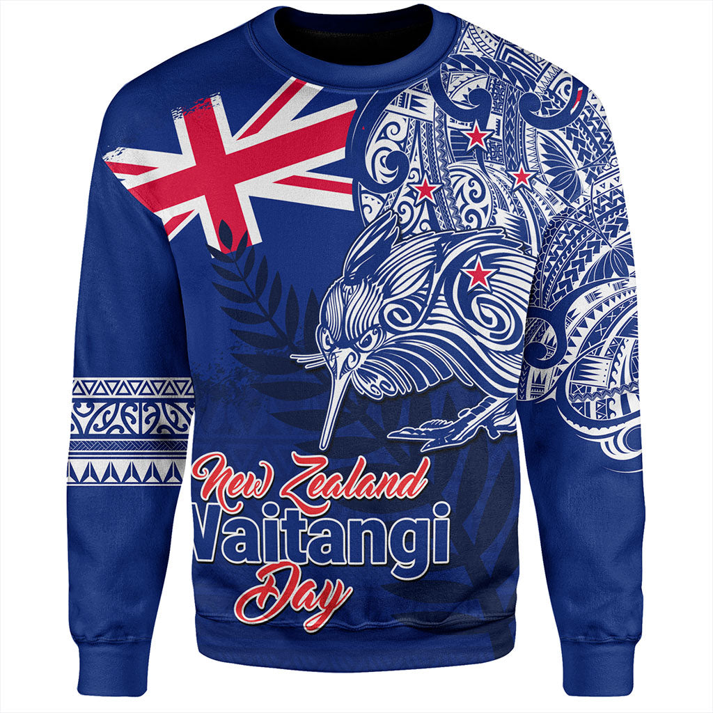 New Zealand Sweatshirt Waitangi Day Maori Tribal Flag With Symbol National