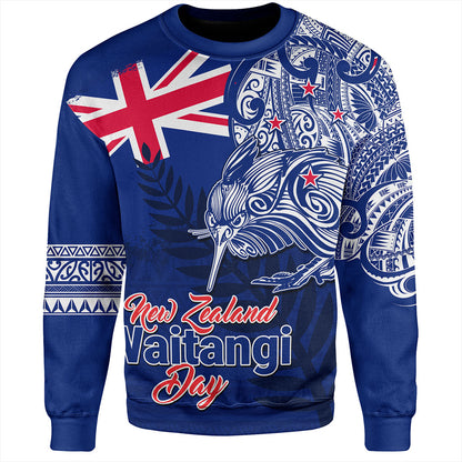 New Zealand Sweatshirt Waitangi Day Maori Tribal Flag With Symbol National