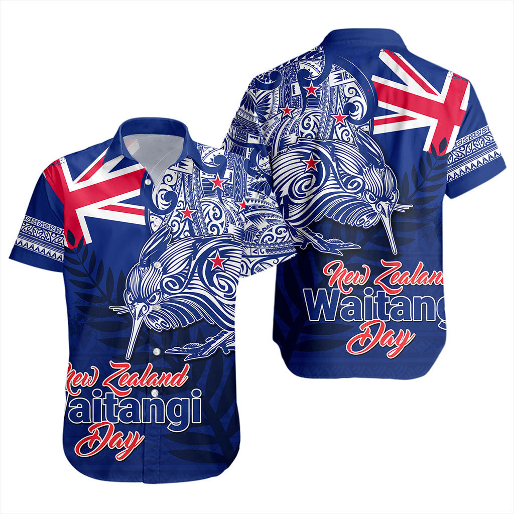 New Zealand Short Sleeve Shirt Waitangi Day Maori Tribal Flag With Symbol National