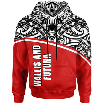 Wallis And Futuna All Over Hoodie - Polynesian Curve Style