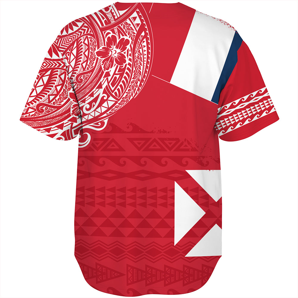 Wallis And Futuna Baseball Shirt Polynesian Flag With Coat Of Arms