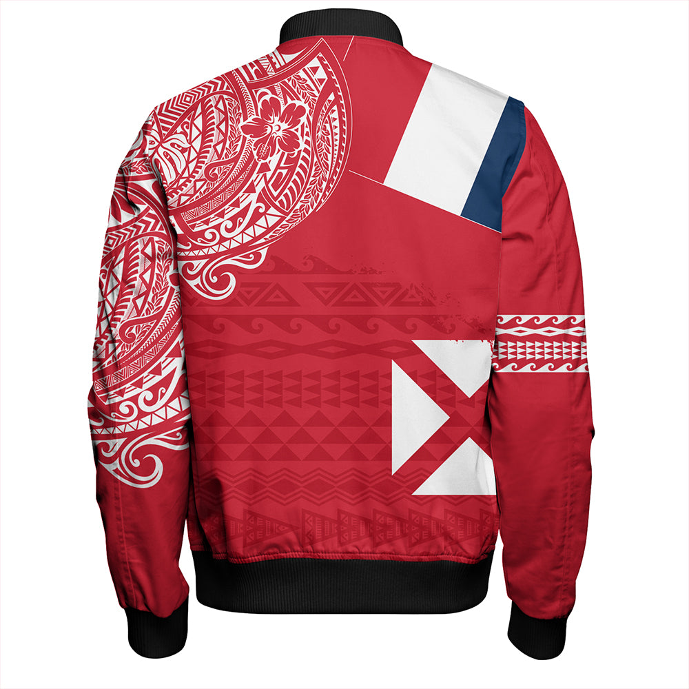 Wallis And Futuna Bomber Jacket Polynesian Flag With Coat Of Arms